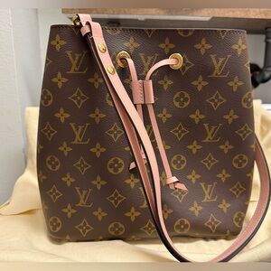 Louis Vuitton Brown and Pink Monogram Shoulder Bag